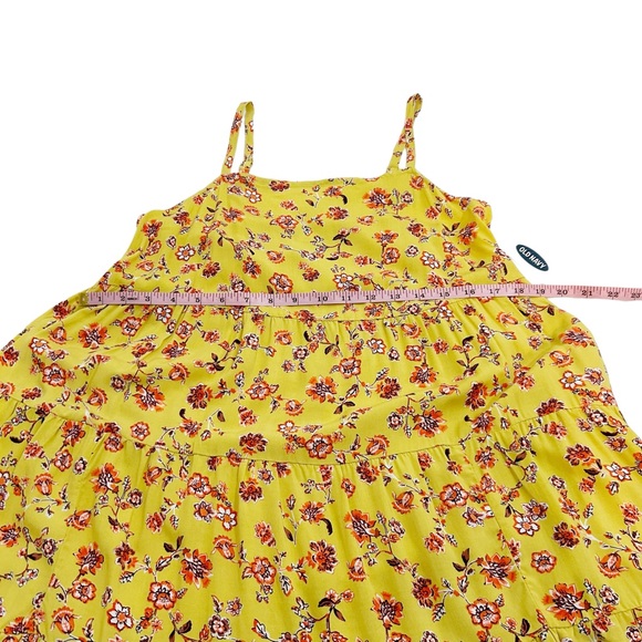 Old Navy Yellow Multicolored Floral Tiered Swing Dress, Petite Size Medium - Picture 9 of 15